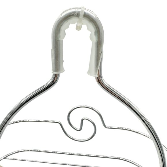 3-Tier Silver Chrome Shower Caddy Hooks & Swirl Design For Bathroom Organization - Picture 5 of 8